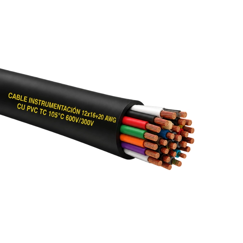 Cable Instrumentación 12x16+20 awg cu pvc tc 105°c 600v/300v