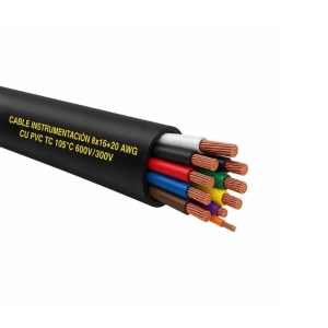 Cable Instrumentación 8x16+20 awg cu pvc tc 105°c 600v/300v