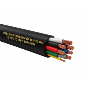 Cable Instrumentación 6x16+20 awg cu pvc tc 105°c 600v/300v