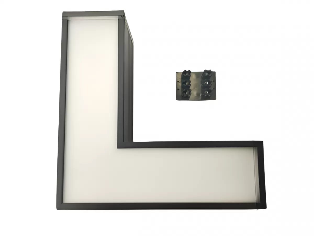 Luminaria LED Lumek En L Tetrix Negra 8W Luz Neutra Artlab