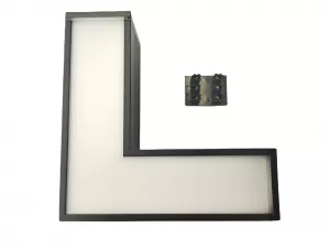 Luminaria LED Lumek En L Tetrix Negra 8W Luz Neutra Artlab