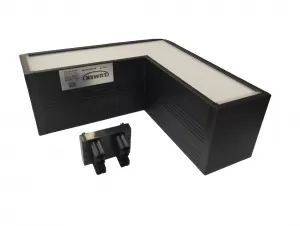 Luminaria LED Lumek En L Tetrix Negra 8W Luz Blanca Artlab