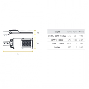 Lampara LED de Alumbrado Público 50W Street Light ZD229