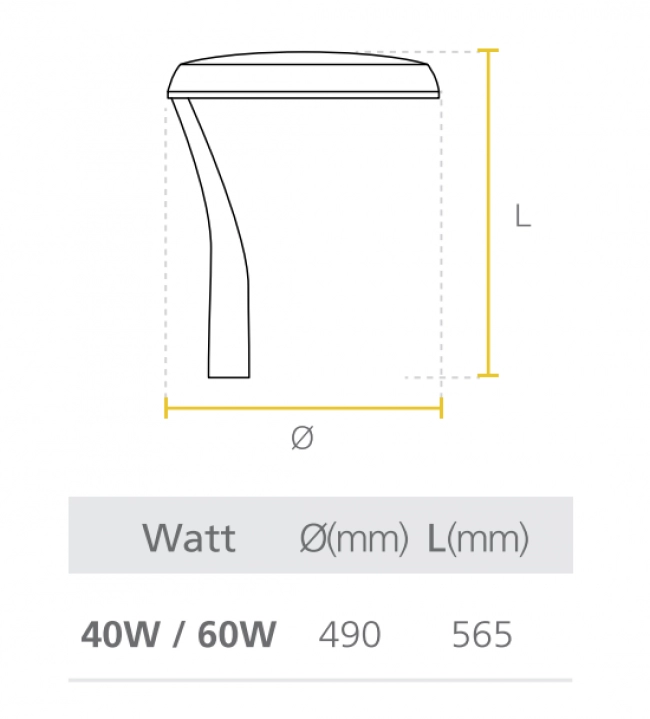 Lampara LED de Alumbrado Público Decorativo 60W Street Light Epsilon