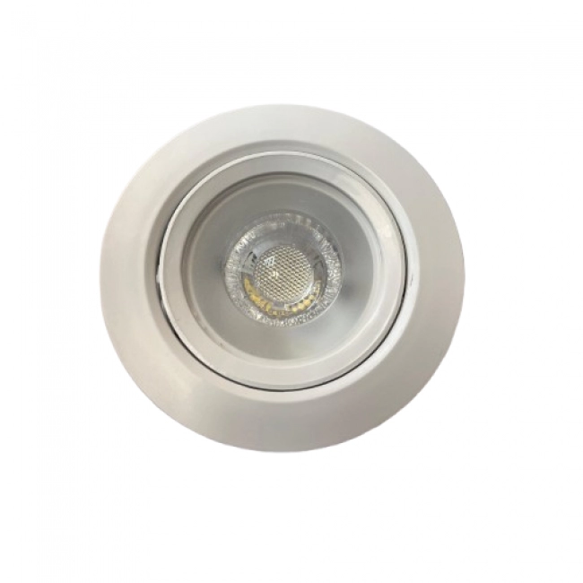 Bala LED Integrada De Techo De Incrustar 5W 6500K Redonda Blanca