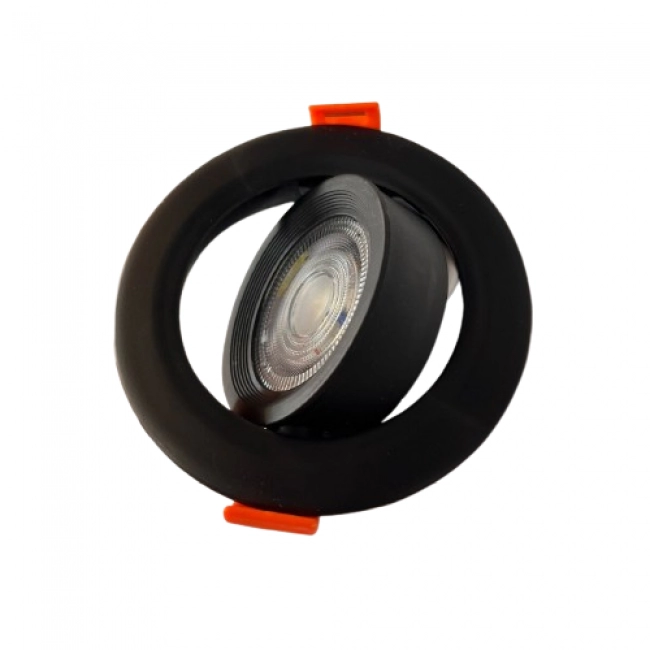 Bala LED Integrada De Techo De Incrustar 5W 6500K Redonda Negra