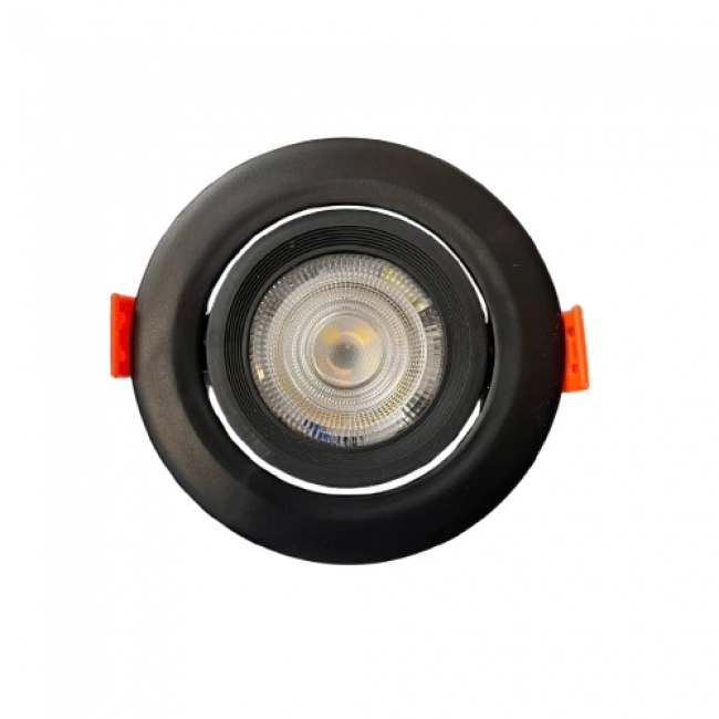 Bala LED Integrada De Techo De Incrustar 5W 6500K Redonda Negra