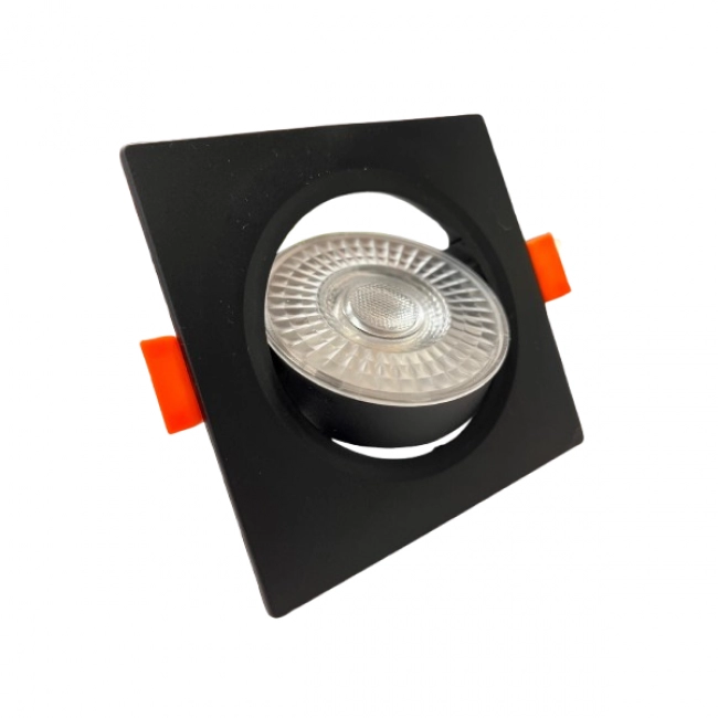 Bala LED Integrada De Techo De Incrustar 5W 4000K Cuadrada Negro