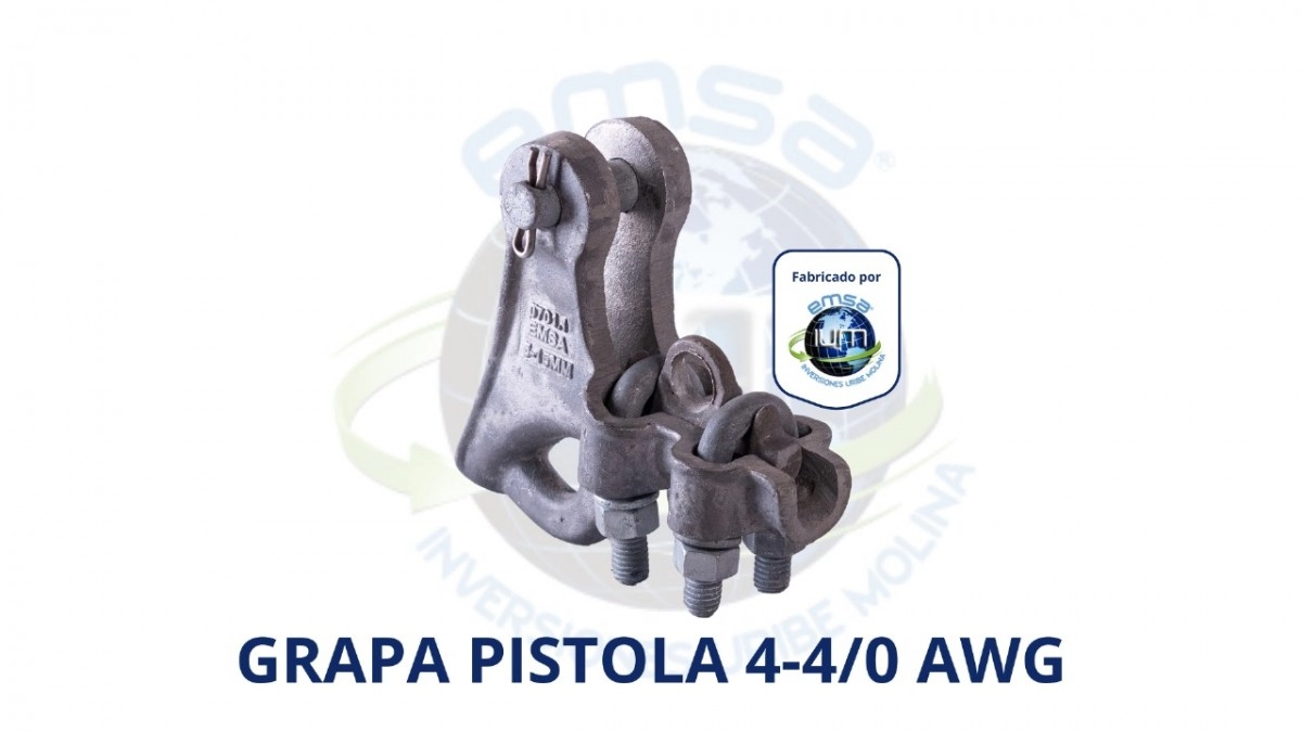 Grapa Retención Pistola 4-4/0 AWG, Aluminio 2 Úes 1/2