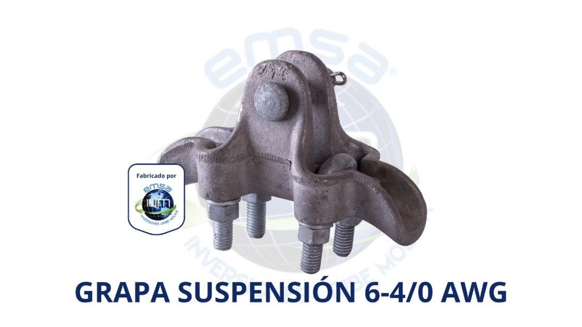 Grapa De Suspensión 4-4/0 AWG Aluminio, 2 Úes 1/2