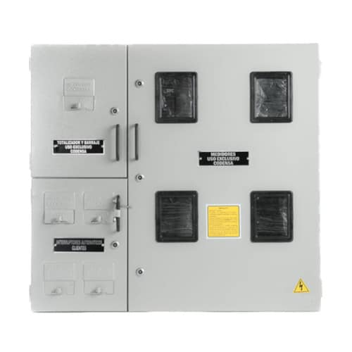 Caja para 4 Medidores Trifásicos o Monofásicos Horizontal
