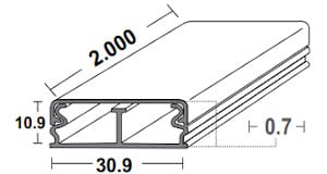 Canaleta Plástica 32X12 con División