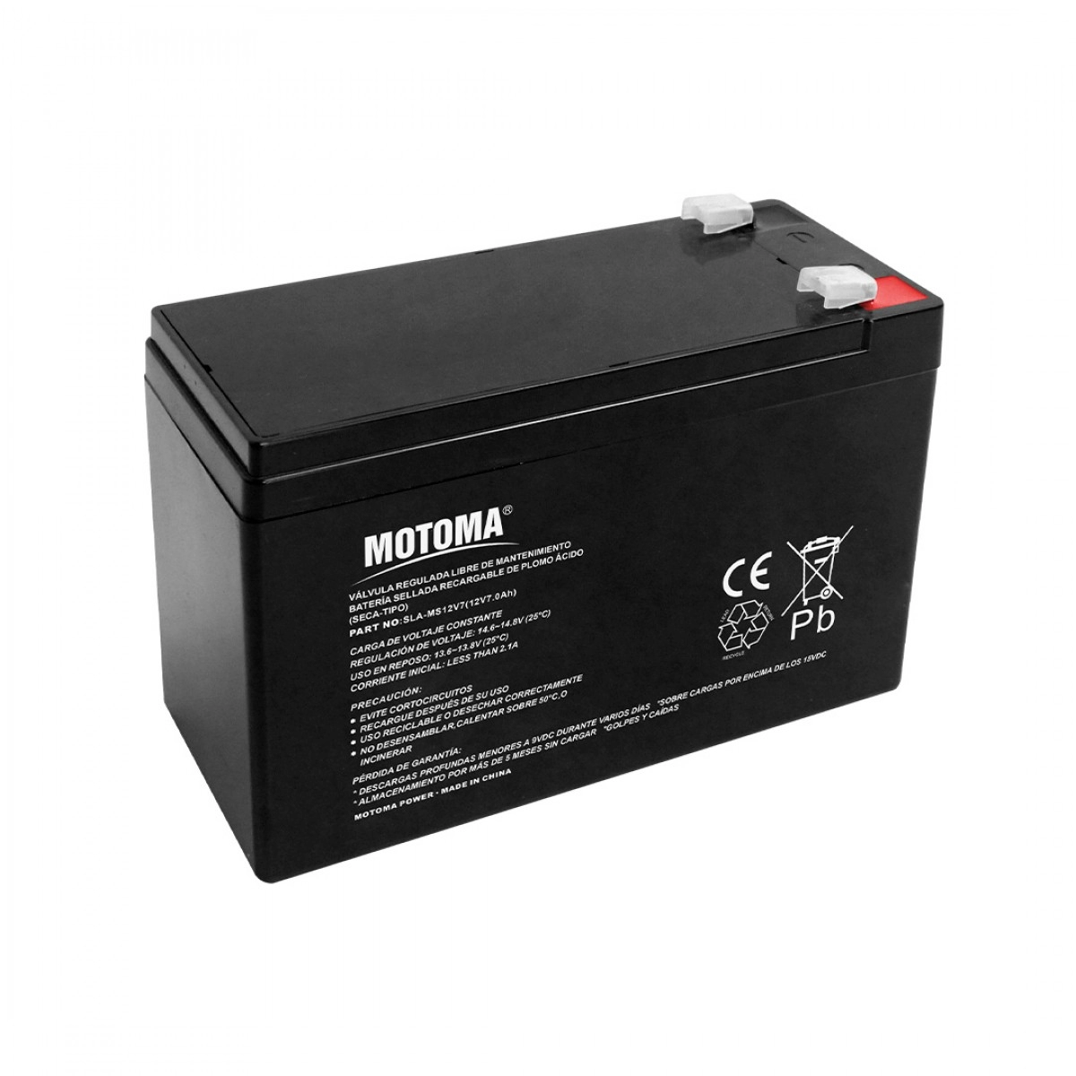 Batería Motoma AGM 12V-7AH 1200 CICLOS-30% W: 2.0kg
