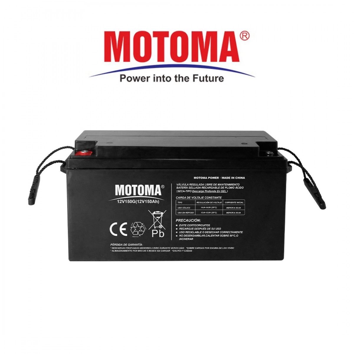 Batería de Gel Motoma 12V-150AH 1600 CICLOS-50% W: 42.5Kg
