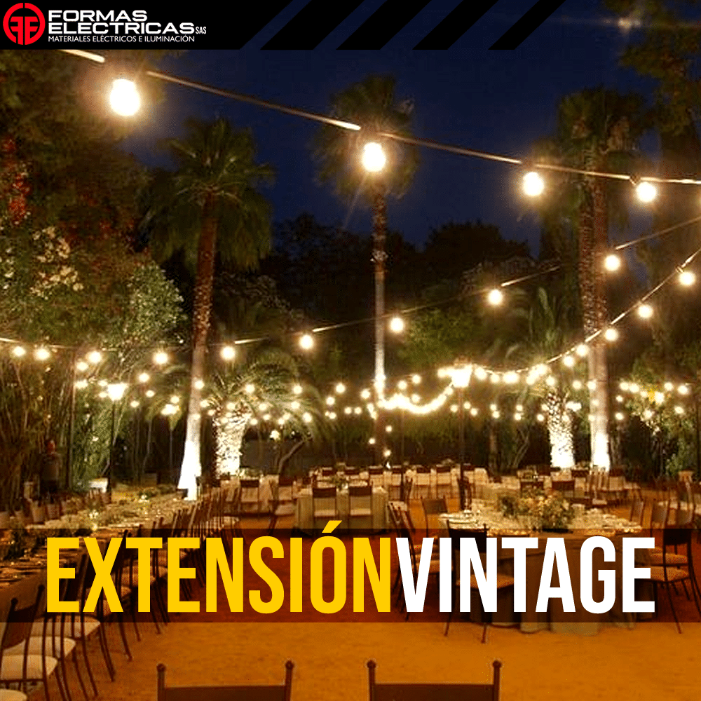 Extensión con Bombillos Vintage 7 mts X 20 focos