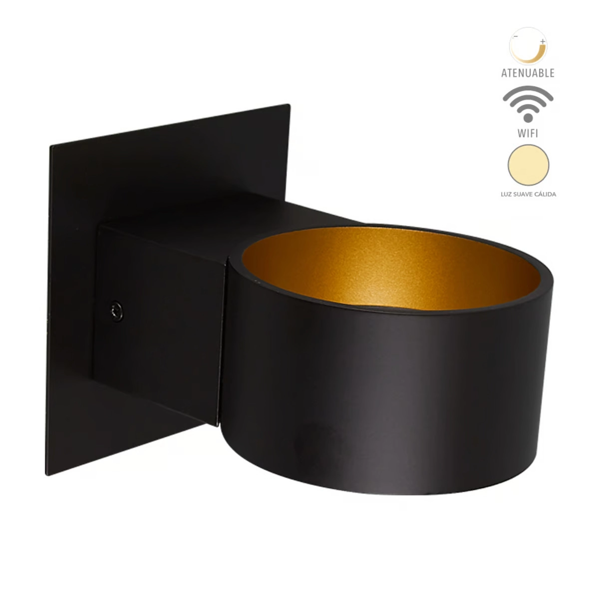 Aplique Interior Para Pared 5.5W Negro CANCRI SMART