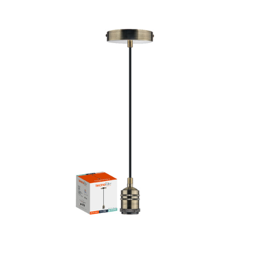 Portalámpara Hierro Antiguo E27 No Incluye Bombillo Tecnolite Ref: Sock111MVHA