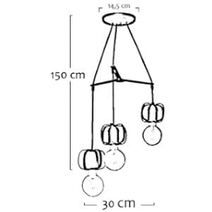 Lámpara Colgante Ilumeco Ref 3223 A-17X3