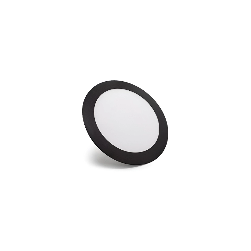 Panel LED Mercury Borde Negro Redondo incrustar 12W 6