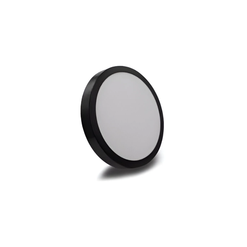 Panel LED Mercury Borde Negro Redondo Sobreponer 12W 6
