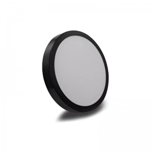 Panel LED Mercury Borde Negro Redondo Sobreponer 24W 10