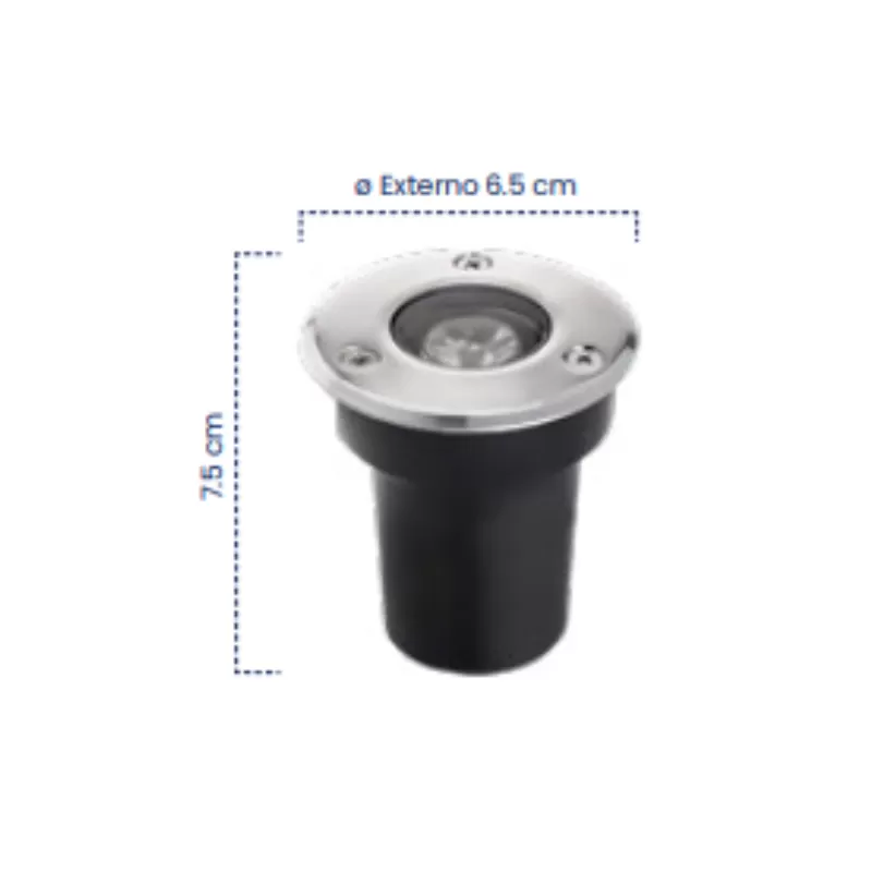 Bala LED Mercury Piso Mini Satín Redonda 1W 6500K