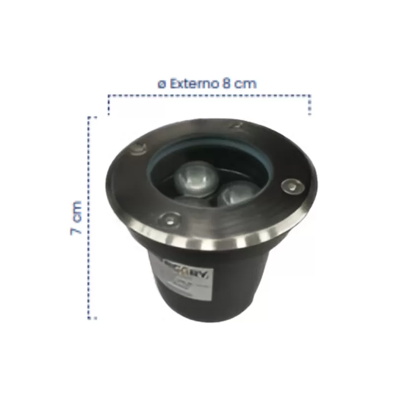 Bala LED Mercury De piso Satín Redonda 3W 3000K
