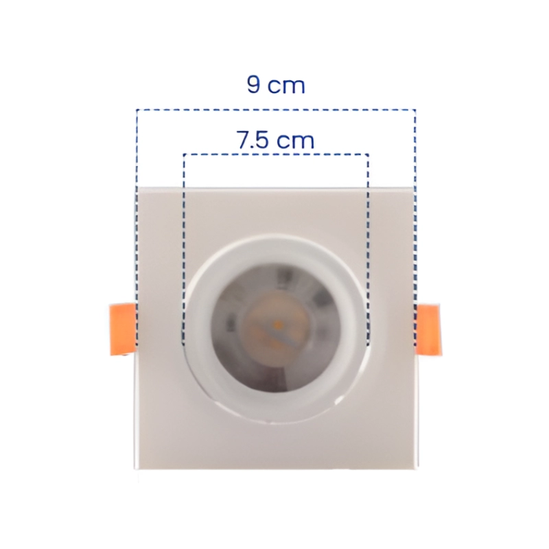 Bala LED Mercury 7W 3000K Blanca Cuadrada