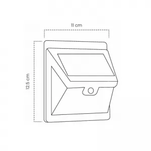 Aplique Mercury Led Solar Pared 2W Luz Cálida
