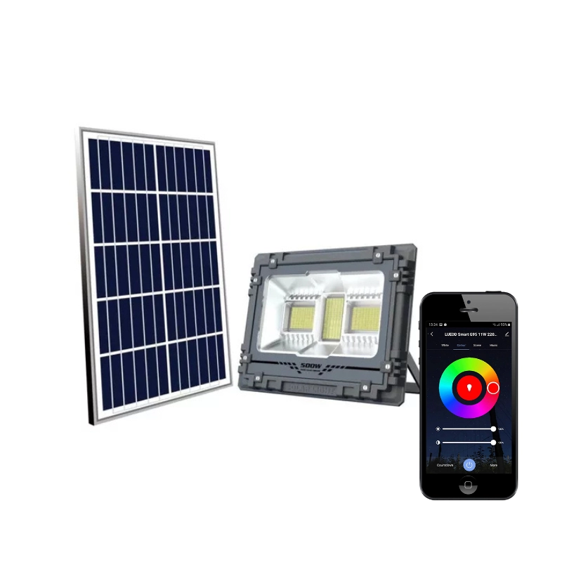 Reflector Solar Alta Potencia RGB Smart Con Control 100W