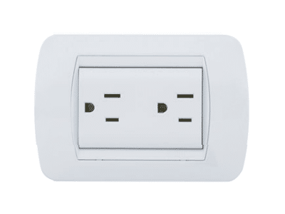 Toma Enerlux  Doble  con Polo a Tierra  Blanco
