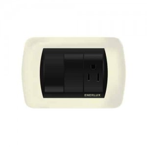 Toma Enerlux+Interruptor Blanco/Negro
