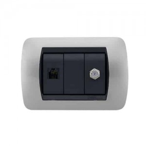 Toma Enerlux Coaxial+Telefonica Silver