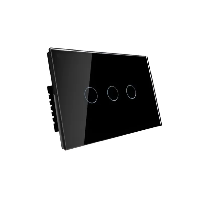 Interruptor Triple Smart Touch Negro