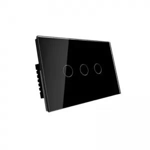 Interruptor Triple Smart Touch Negro