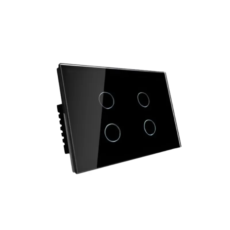 Interruptor Cuádruple Smart Touch Negro