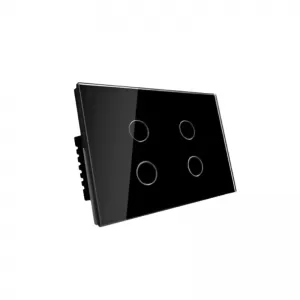 Interruptor Cuádruple Smart Touch Negro