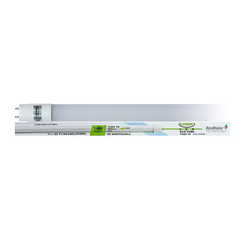 Tubo LED Lumek T8 Eco 14W 60Cm Luz Blanca Pc