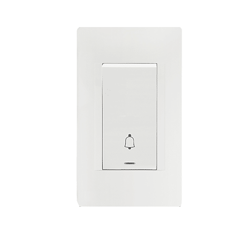 Pulsador Premium Sencillo para Timbre Vertical Blanco