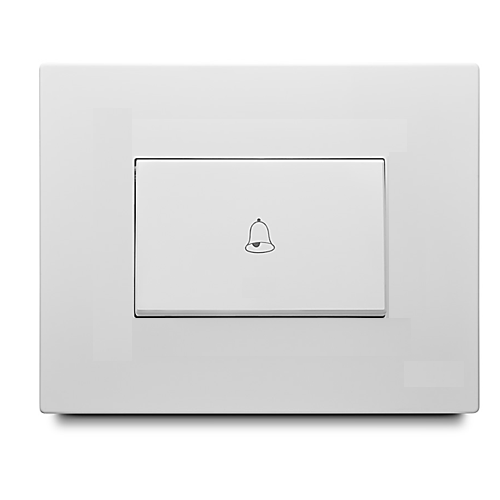 Pulsador de Timbre Simple Blanco Ancho Veto