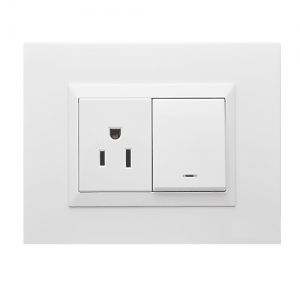 Toma Plura + Interruptor Blanco