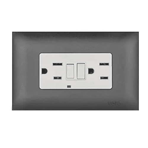Toma Premium Doble Gfci 15A Negro