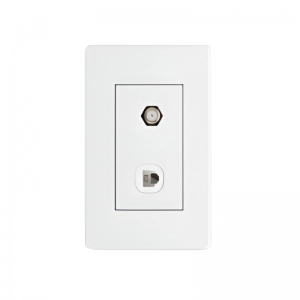 Toma Coaxial + Teléfono RJ11 Línea Plus Color Blanco