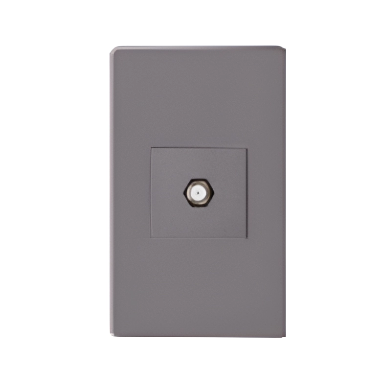 Toma Coaxial Línea Plus Color Gris