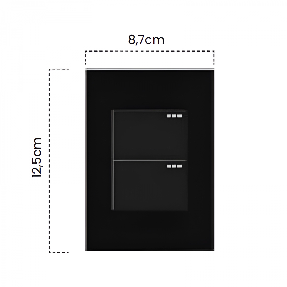 Interruptor Doble Conmutable Negro Luxury