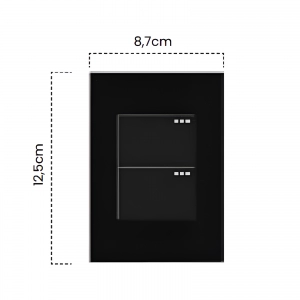 Interruptor Doble Conmutable Negro Luxury