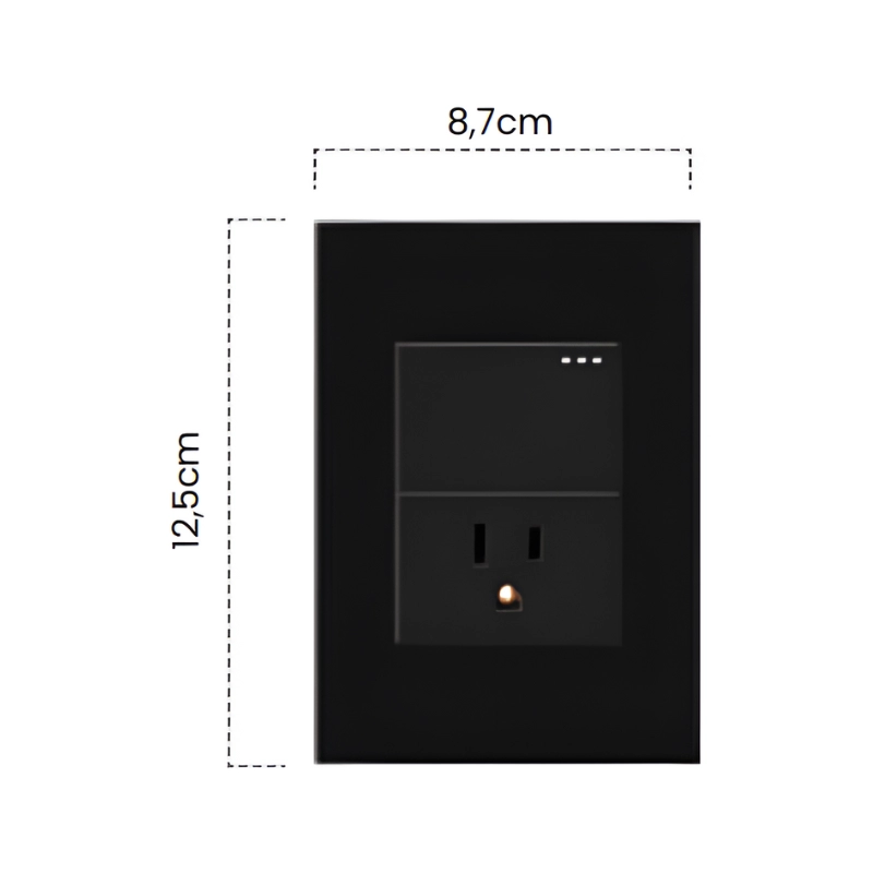 Toma + interruptor Negra Luxury