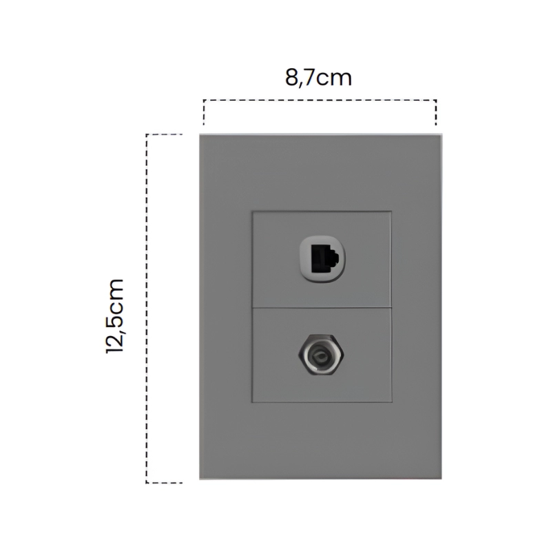 Toma Coaxial + Teléfono Silver Luxury