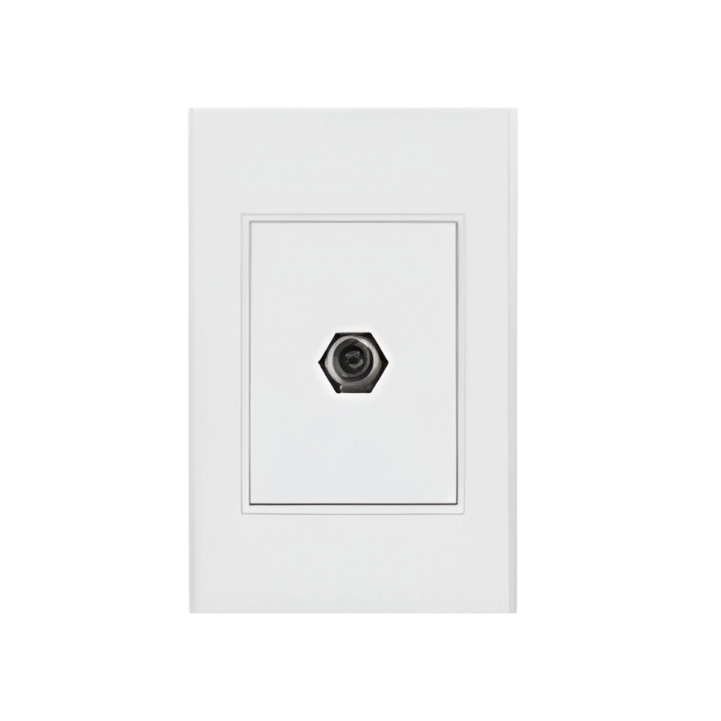 Toma Coaxial Sencilla Premium Blanco