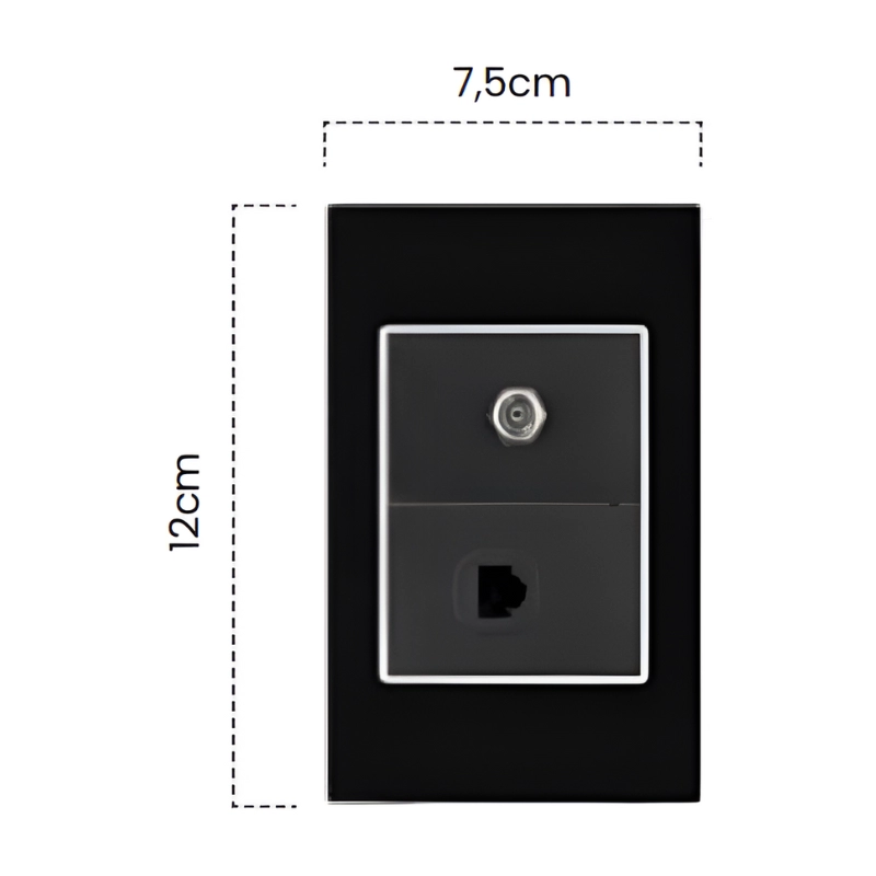 Toma Coaxial + Teléfono Black Mirror